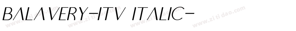 Balavery-ITV Italic字体转换